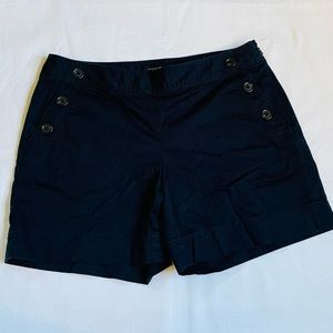Ann Taylor Button Front Navy Shorts